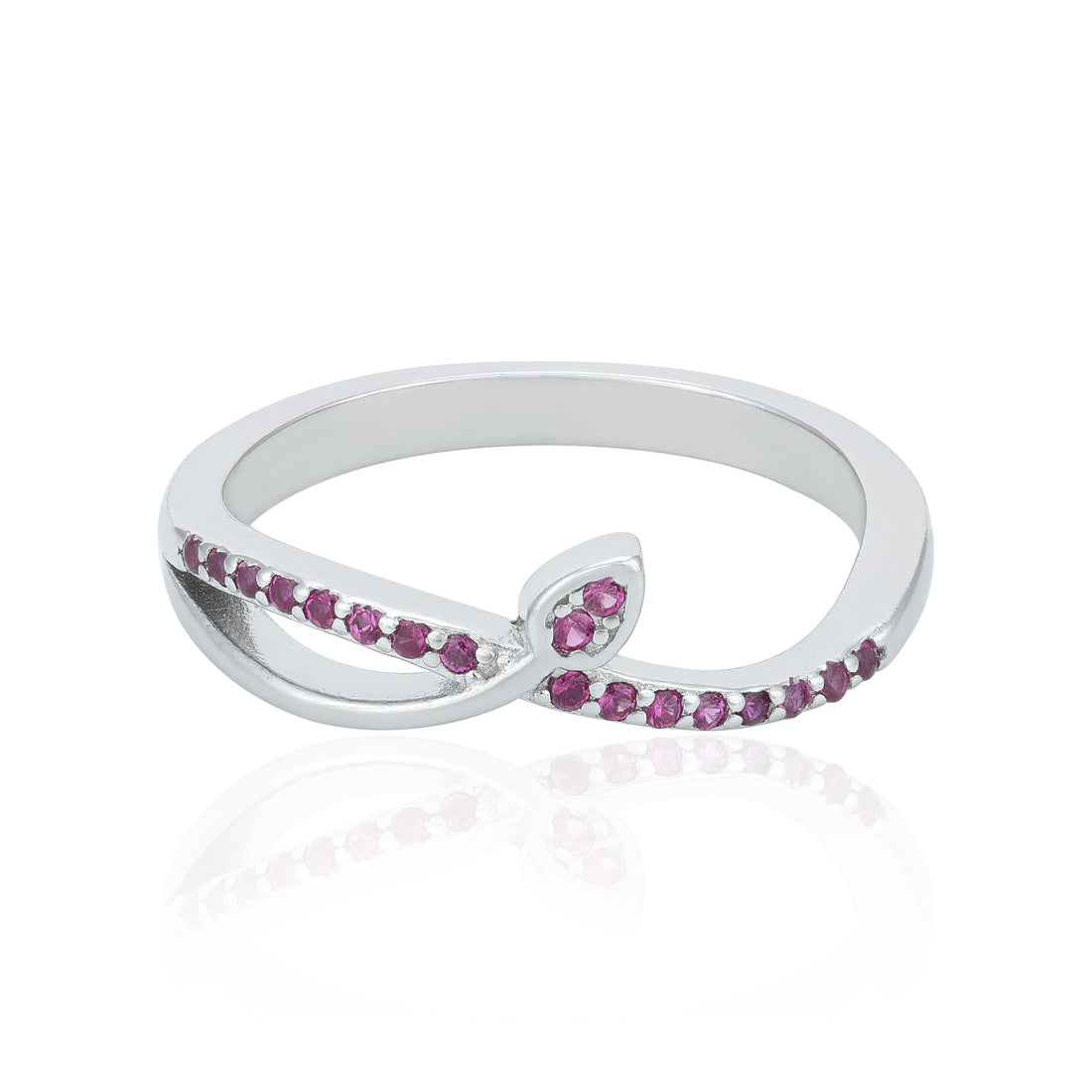 Twisted Pink Stone 925 Sterling Silver Ring for Women