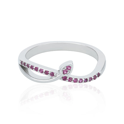 Twisted Pink Stone 925 Sterling Silver Ring for Women