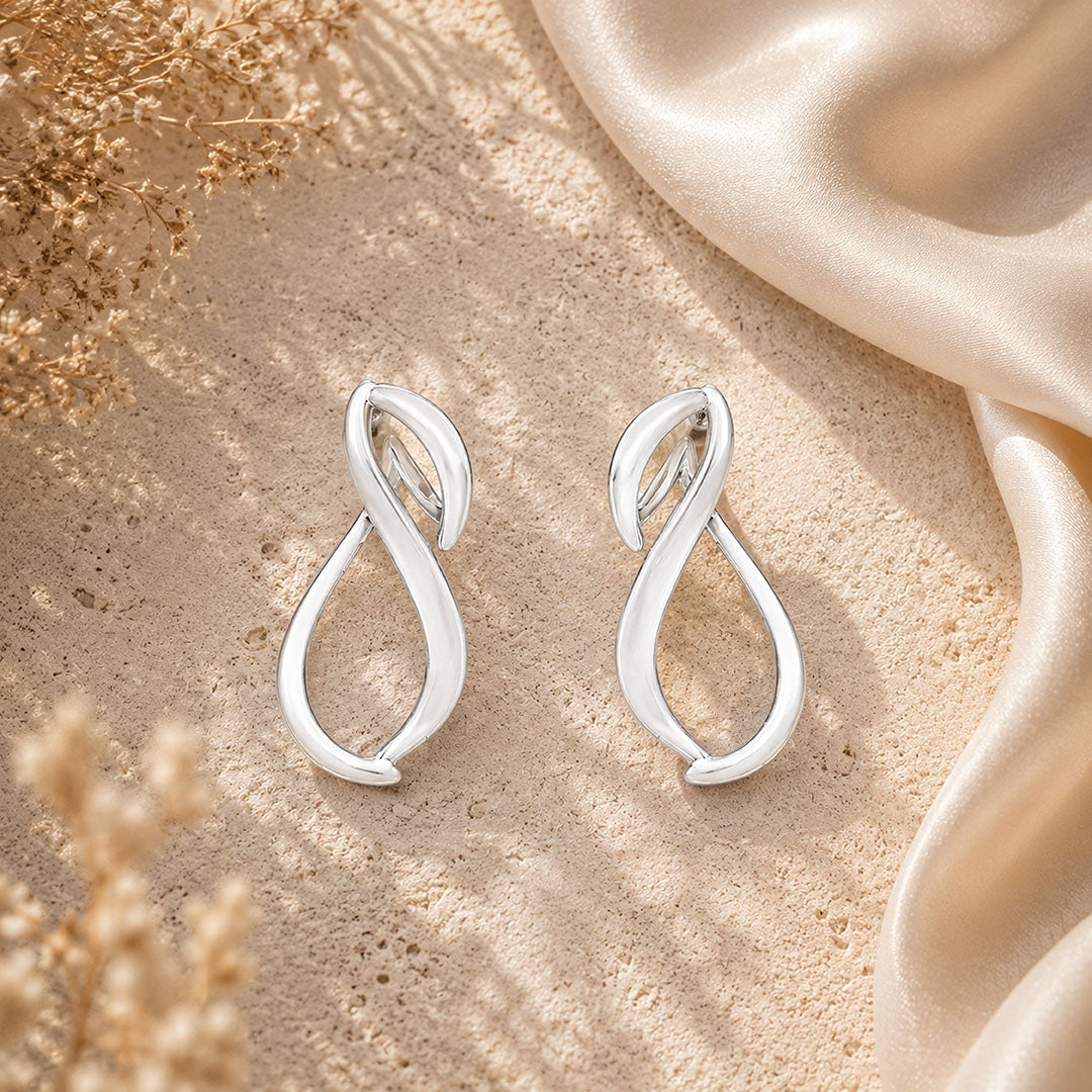Twisted Teardrop Flow 925 Sterling Silver Statement Earrings