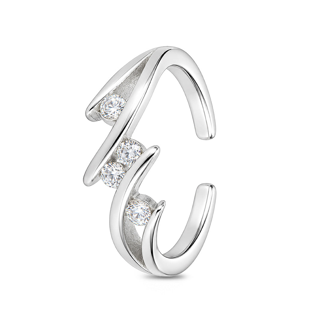 Twisted Wave Cluster Sterling Silver Toe Ring
