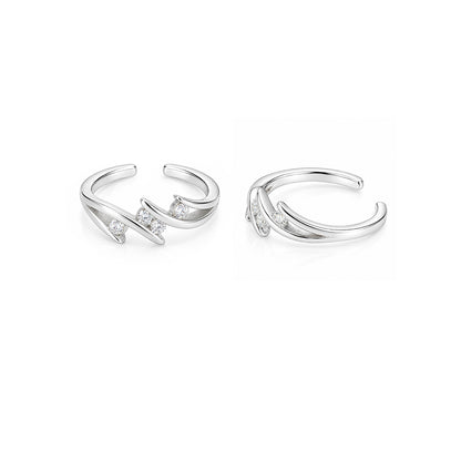 Twisted Wave Cluster Sterling Silver Toe Ring