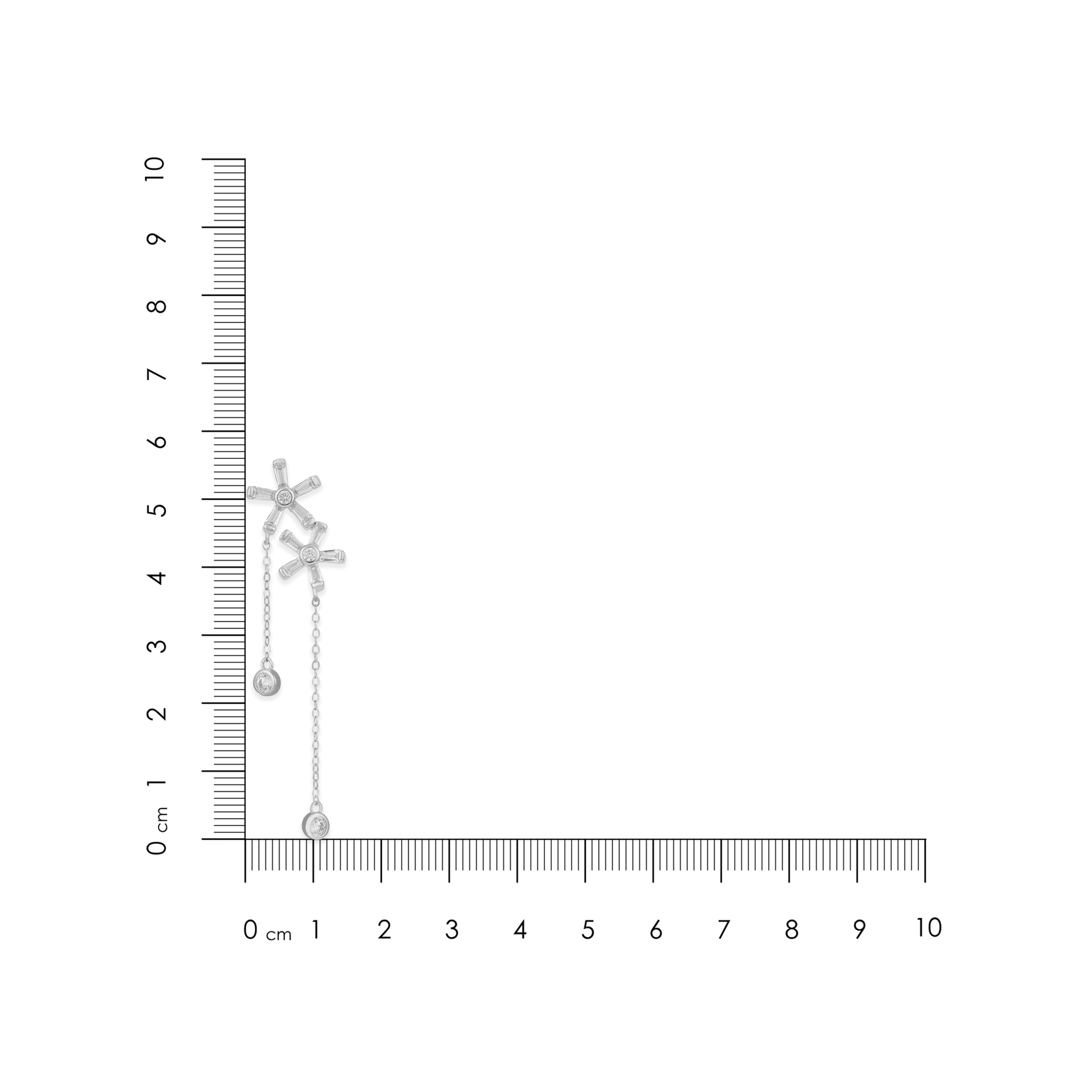 Unique Flow 925 Sterling Silver Dual Dangling Earring for Women