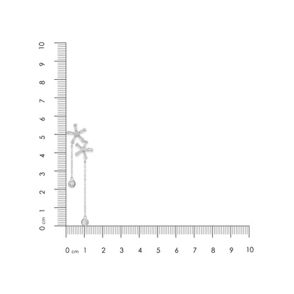 Unique Flow 925 Sterling Silver Dual Dangling Earring for Women