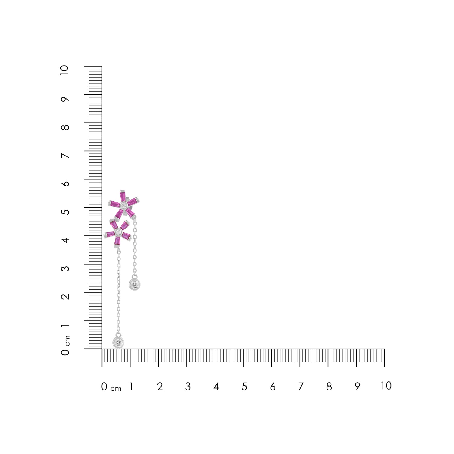 Unique Ruby 925 Sterling Silver Dual Dangling Earring for Women