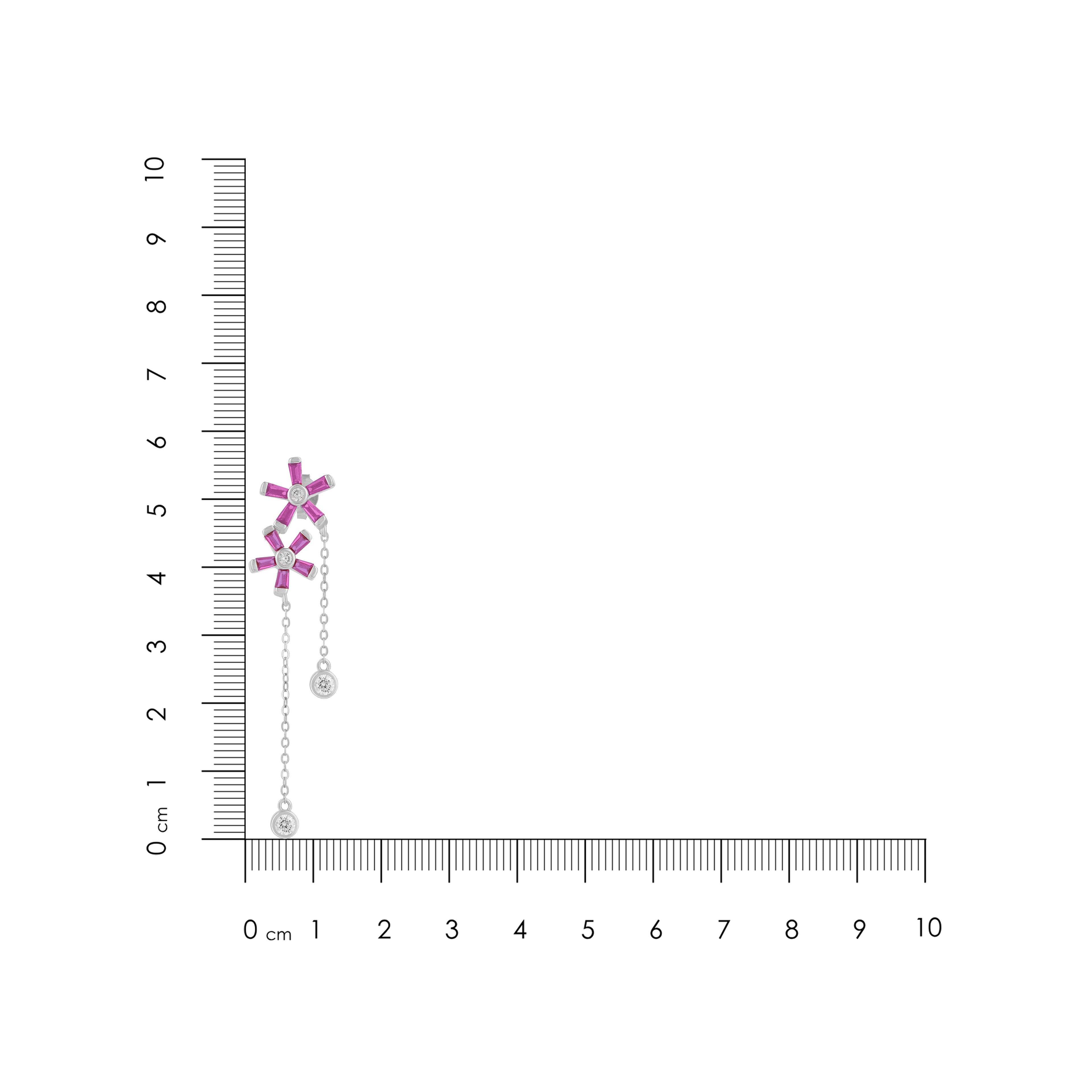 Unique Ruby 925 Sterling Silver Dual Dangling Earring for Women