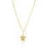 Gold turtle pendant necklace on a white background