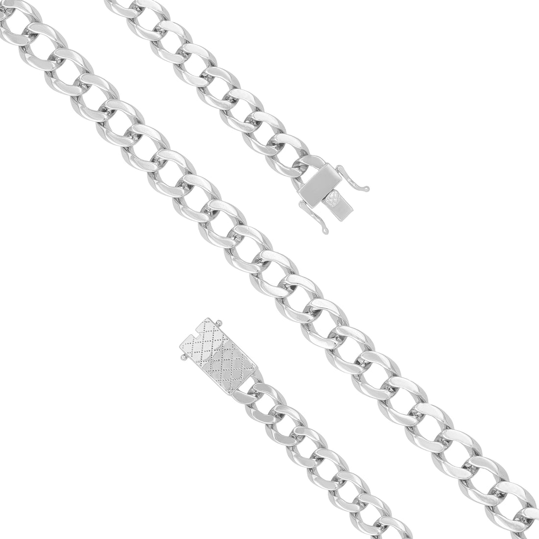 925 Sterling Silver Metro Luxe Cuban Style Statement Rhodium Plated Bracelet for Men