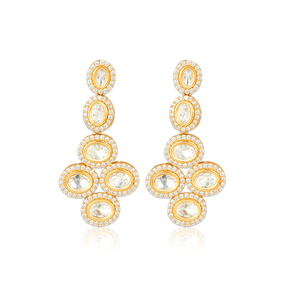 925 Sterling Silver Elite Oval Symphony Earrings for Women