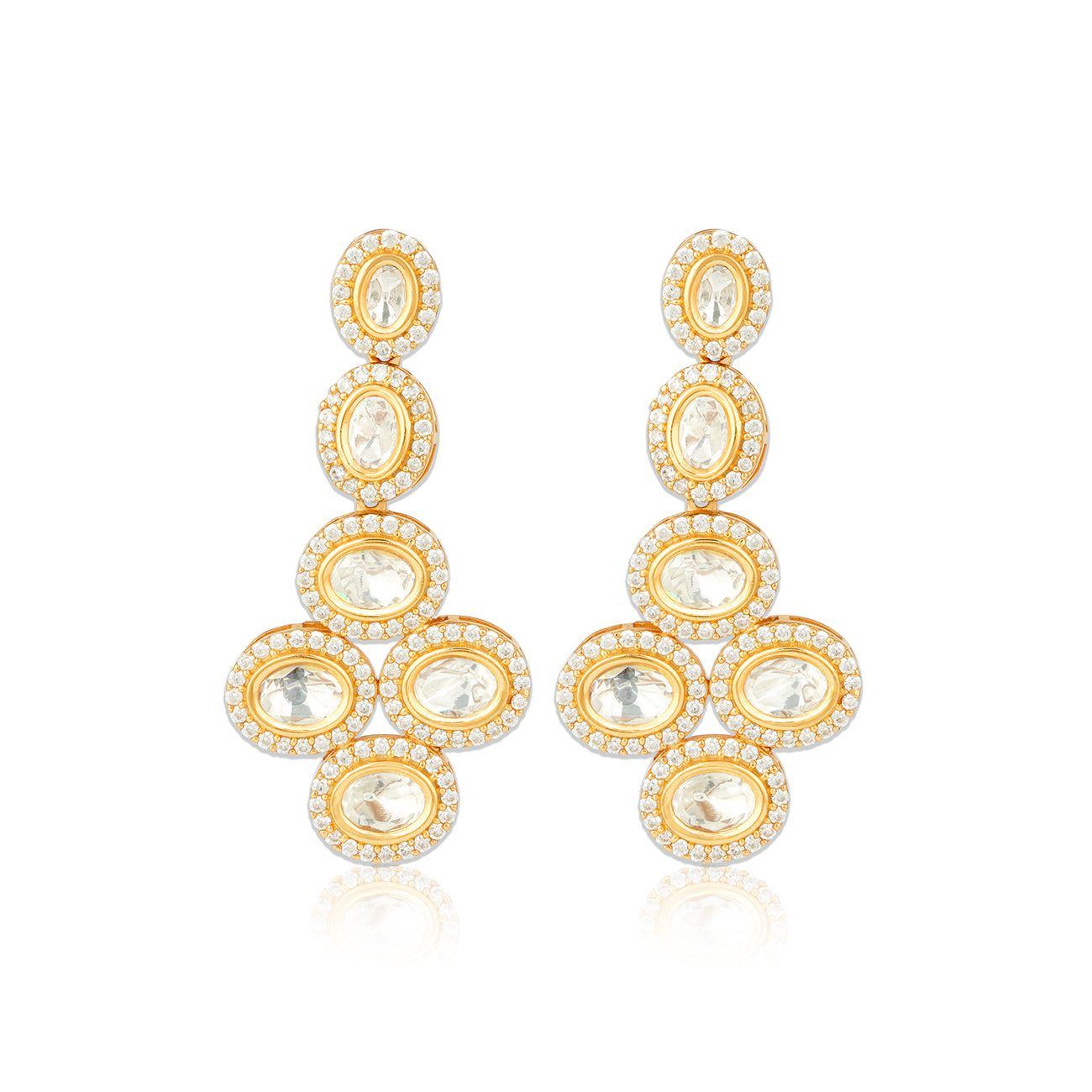 925 Sterling Silver Elite Oval Symphony Earrings for Women