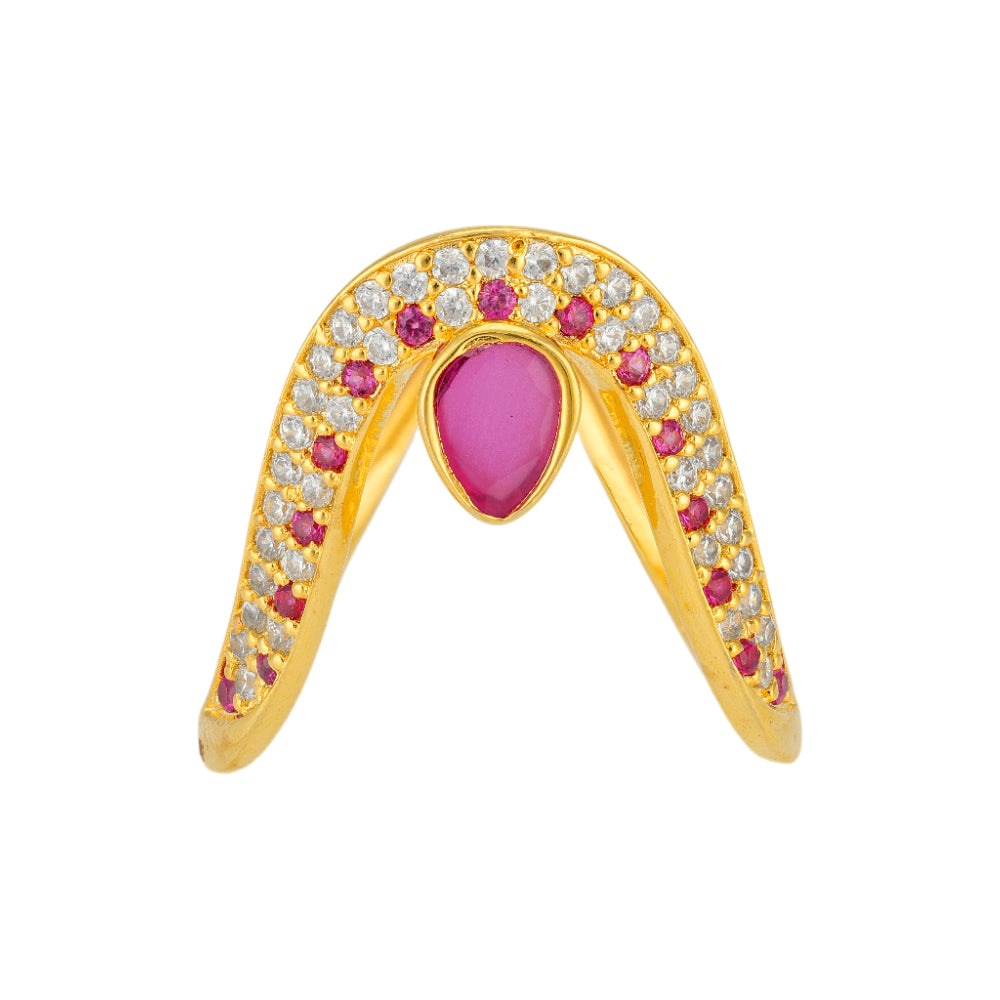 Vanki Inspired Gold Plated 925 Striking Redstone Rings