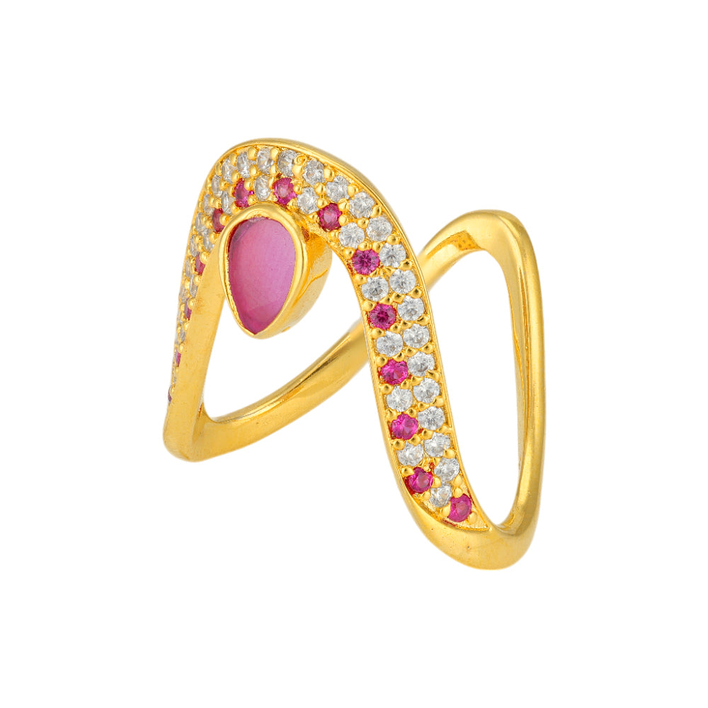 Vanki Inspired Gold Plated 925 Striking Redstone Rings