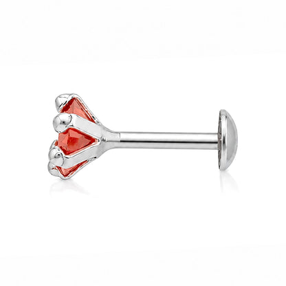 Velvet Ruby Glow 925 Sterling Silver Premium Nosepin