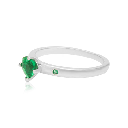 Verdant Embrace Rhodium 925 Heart Ring