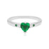 Verdant Embrace Rhodium Plated Heart Ring