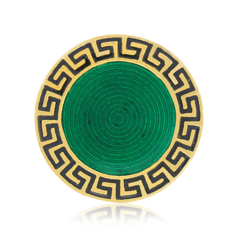 Verde Gold Plated Labyrinth Edge 925 Coat Pin 
