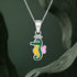 Vibrant Enamel Seahorse Silver Pendant