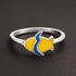 Vibrant Enamel Yellow Fish Silver Ring