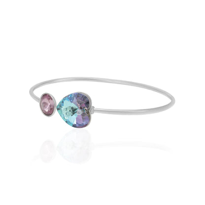Vibrant Heart Rhodium 925 Purple Stone Edge Kada