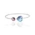 Vibrant Heart Rhodium Plated Purple Stone Edge Kada