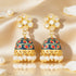 Vibrant Meenakari Pearl Drop 925 Sterling Silver Earrings
