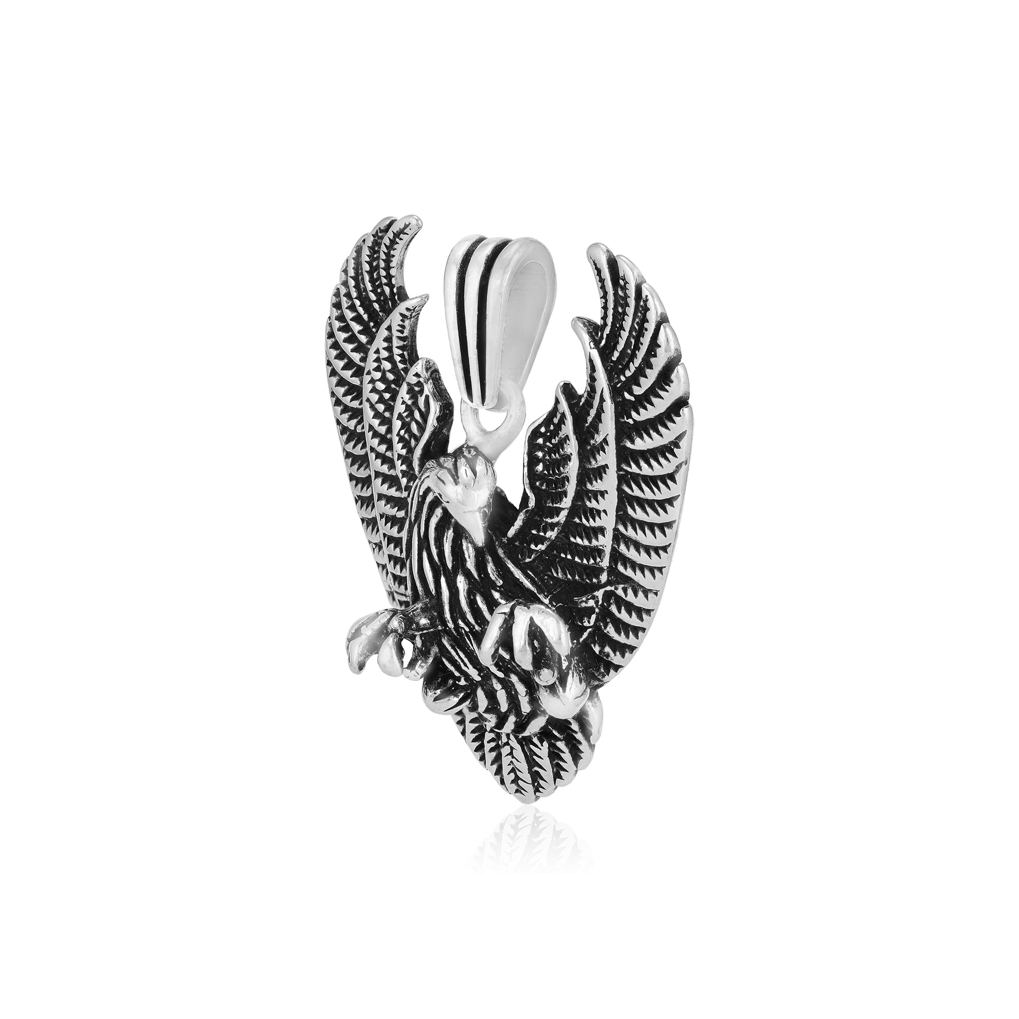 Vigilant Protector Bold Eagle Oxidised Pendant