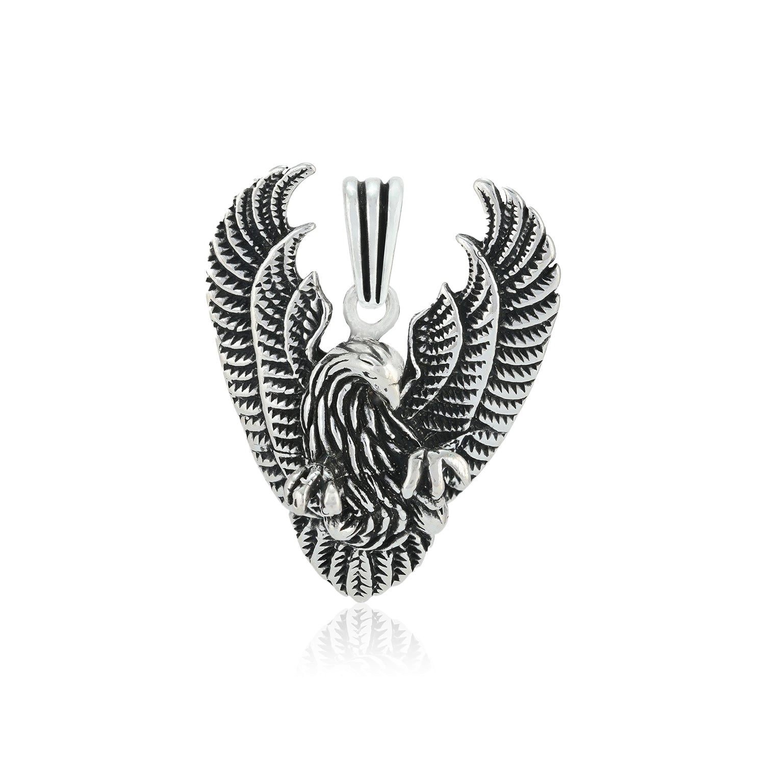 Vigilant Protector Bold Eagle Oxidised Pendant