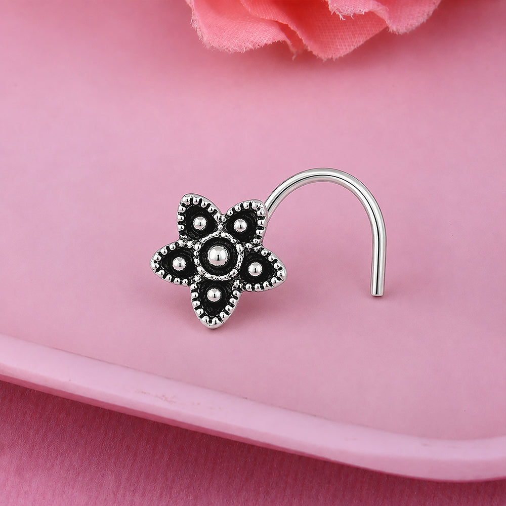 Vintage Bloom Charm 925 Sterling Silver Nosepin