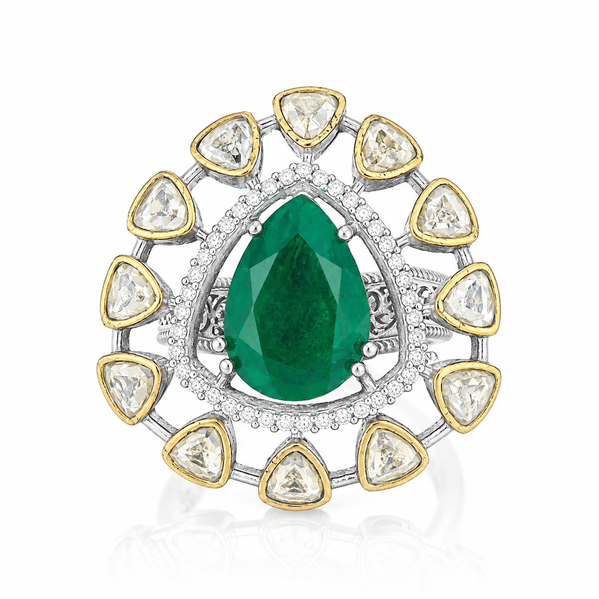 Vintage Emerald Statement Cocktail Ring