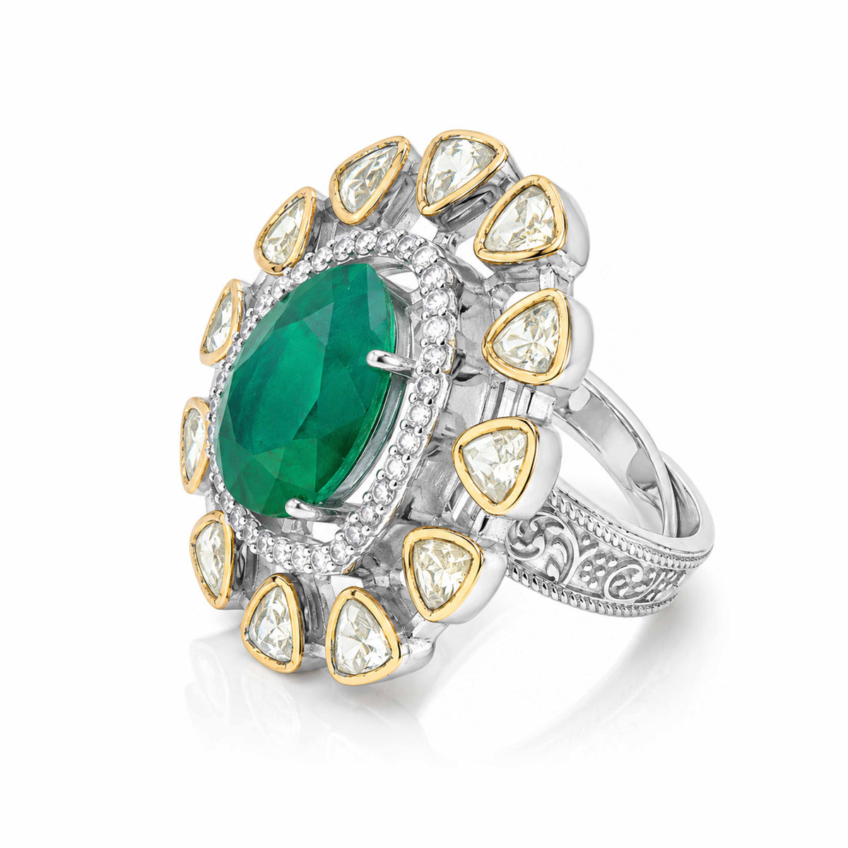 Vintage Emerald Statement Cocktail Ring