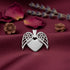 Vintage Feathered Angel Heart Charm 925 Sterling Silver Pendant for women