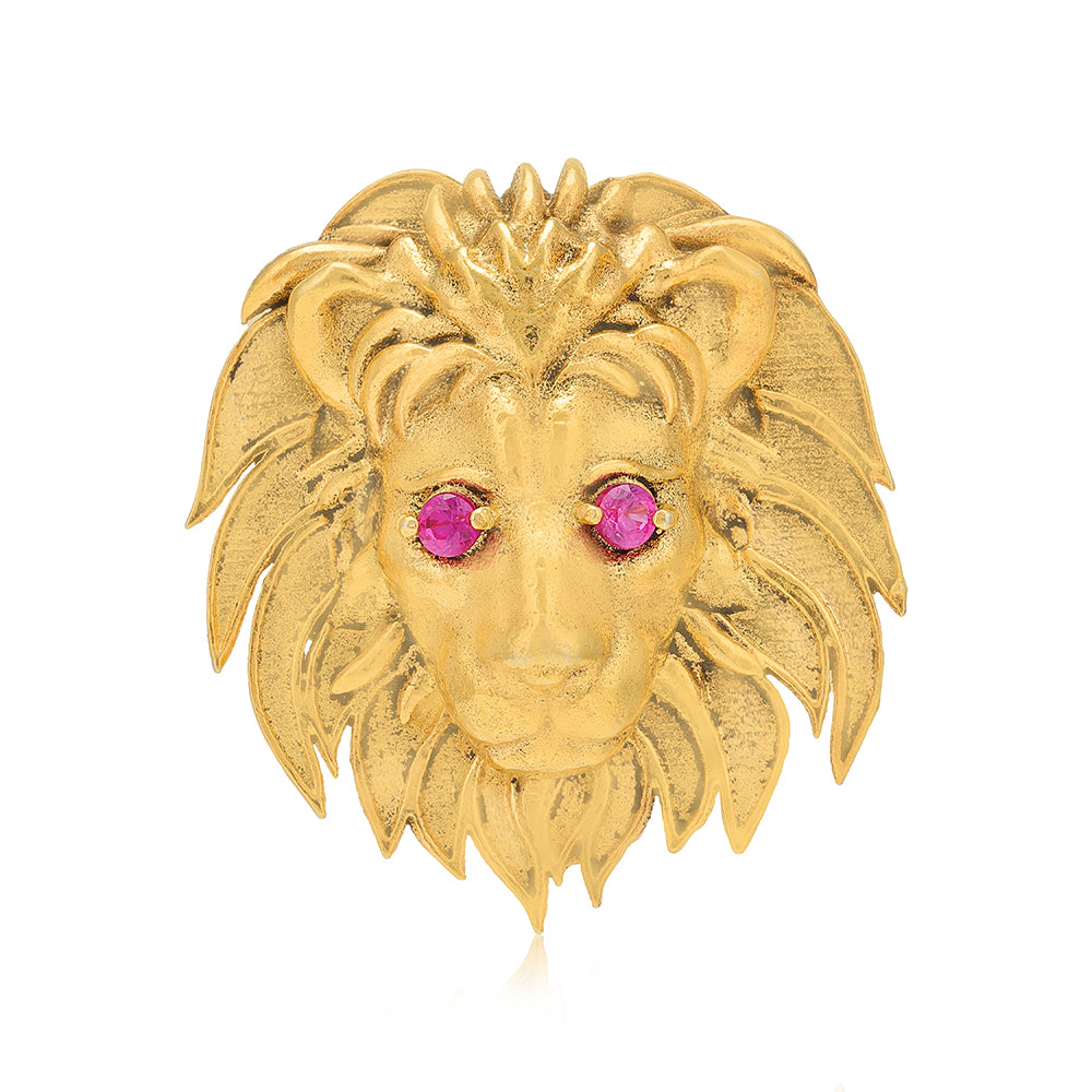 Vintage Golden Lion Crest Coat Pin 
