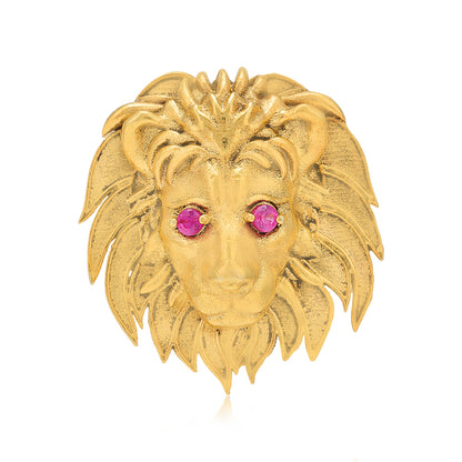 Vintage Golden Lion Crest Coat Pin 
