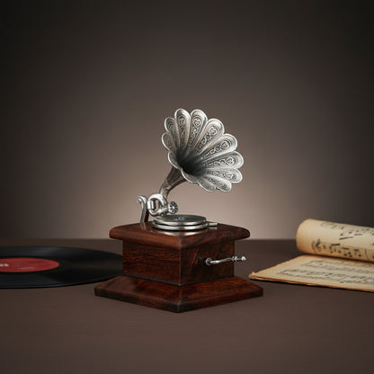 Vintage Gramophone 925 Sterling Silver Miniature