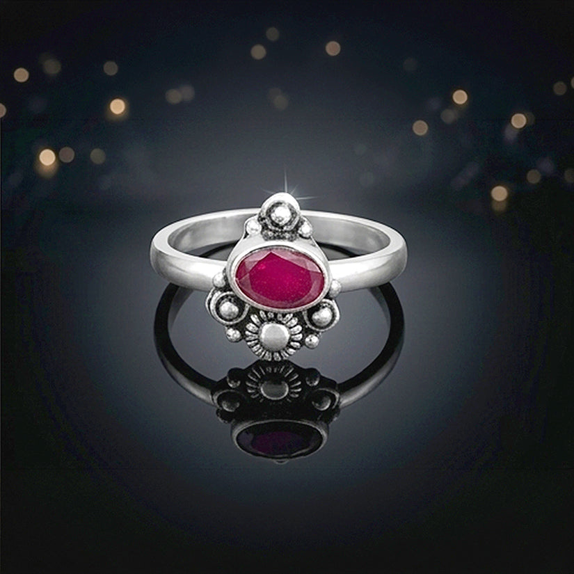 Vintage Inspired Floral Aesthetic 925 Sterling Silver Oxidised Toe Ring for Women