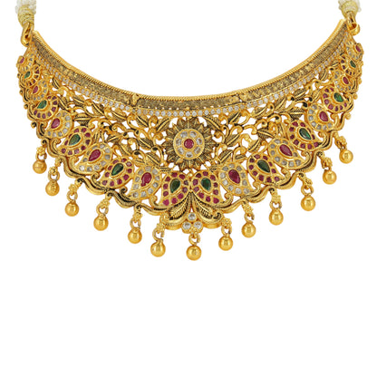 Vintage Manga Pattern 925 Gold Plated Choker