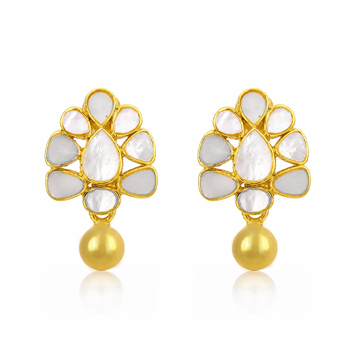 Vintage Peacock 925 Sterling Silver Pearl Drop Earrings
