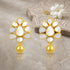 Vintage Peacock 925 Sterling Silver Pearl Drop Earrings