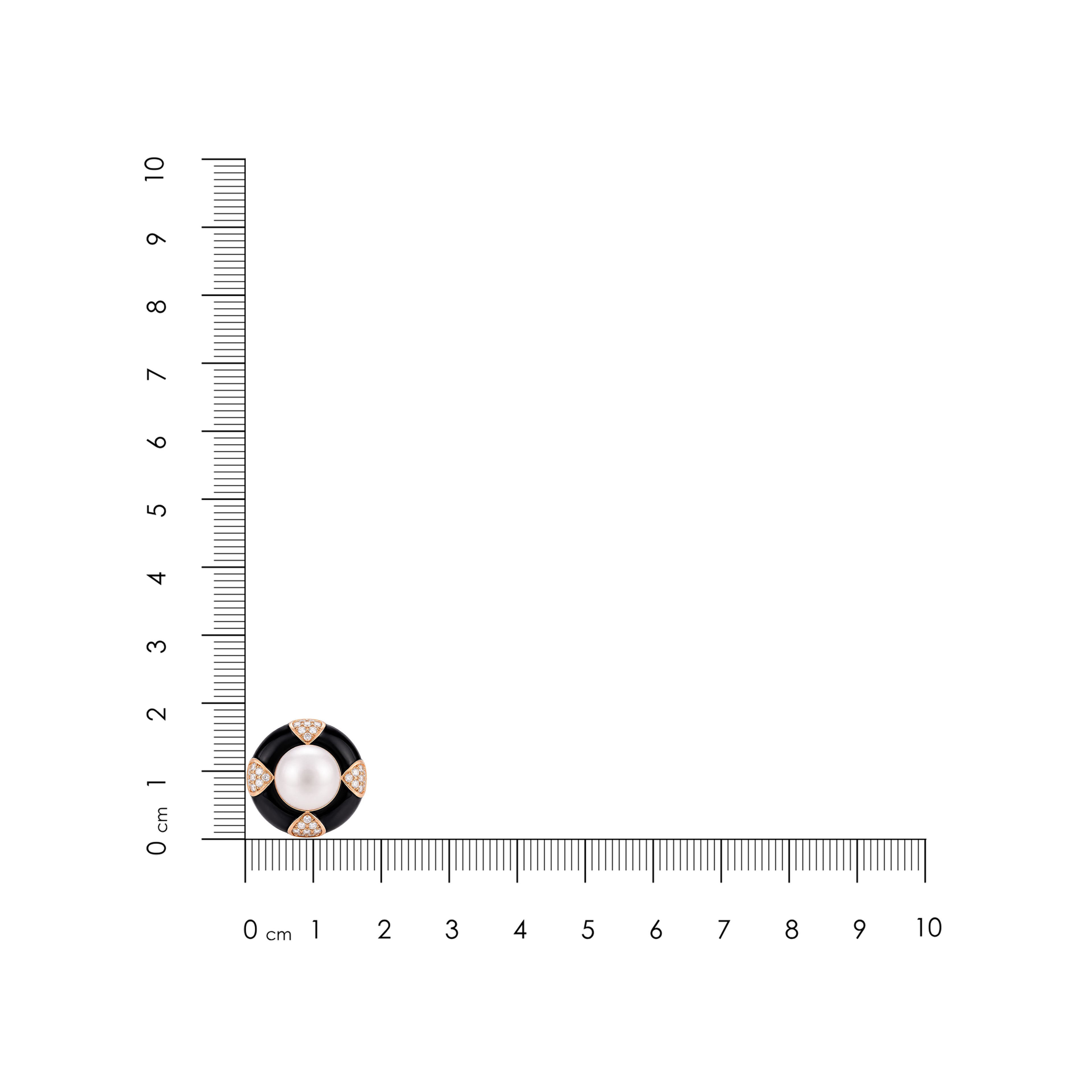 Vintage Pearl Black Enamel Silver Stud Earrings
