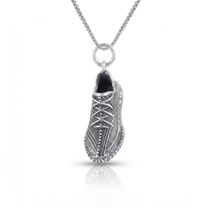Vintage Running Shoe 925 Sterling Silver StatementPendant