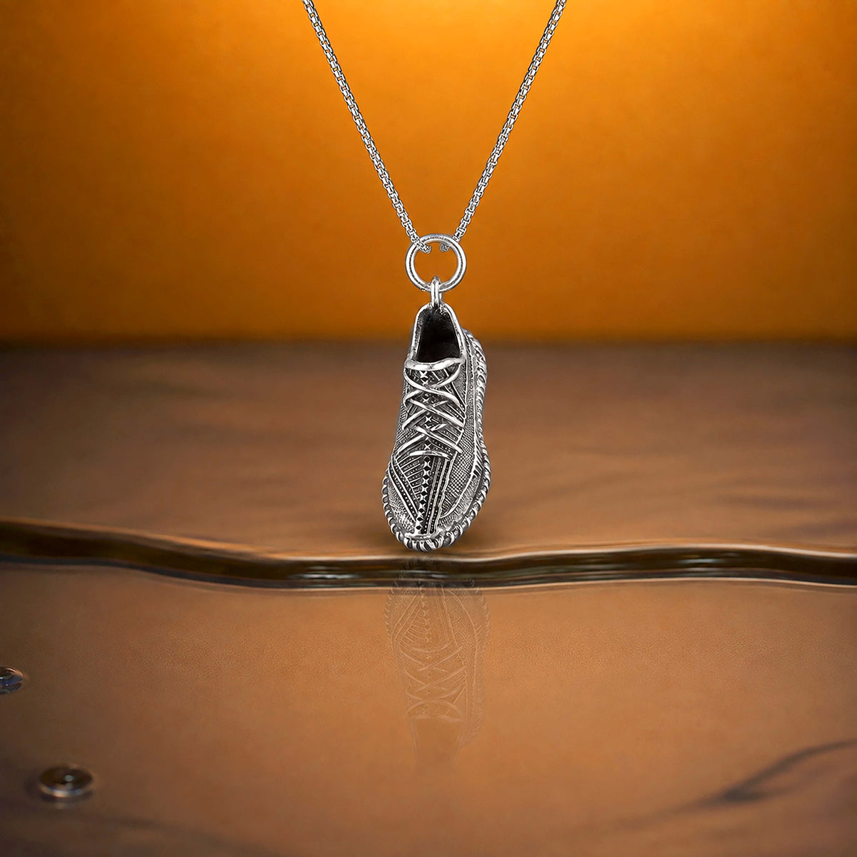Vintage Running Shoe 925 Sterling Silver Statement Pendant