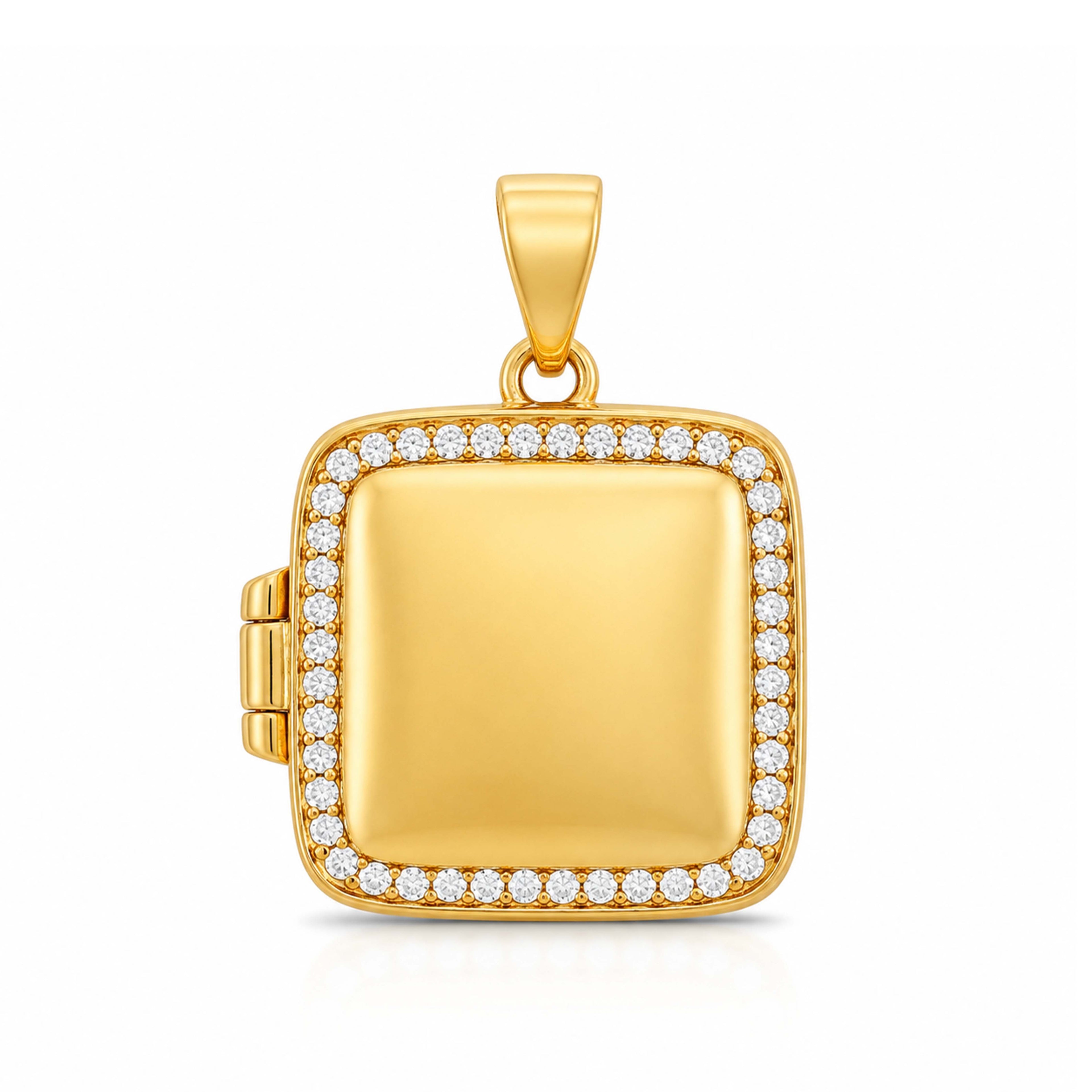 Vintage Square Cushion Locket Pendant