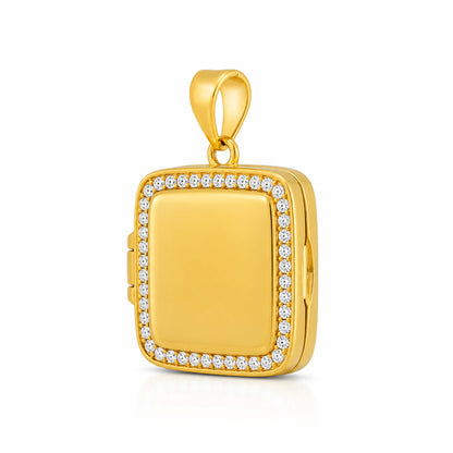 Vintage Square Cushion Locket Pendant
