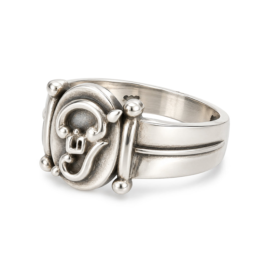 Vintage Tamil OM Symbol Sterling Silver Ring