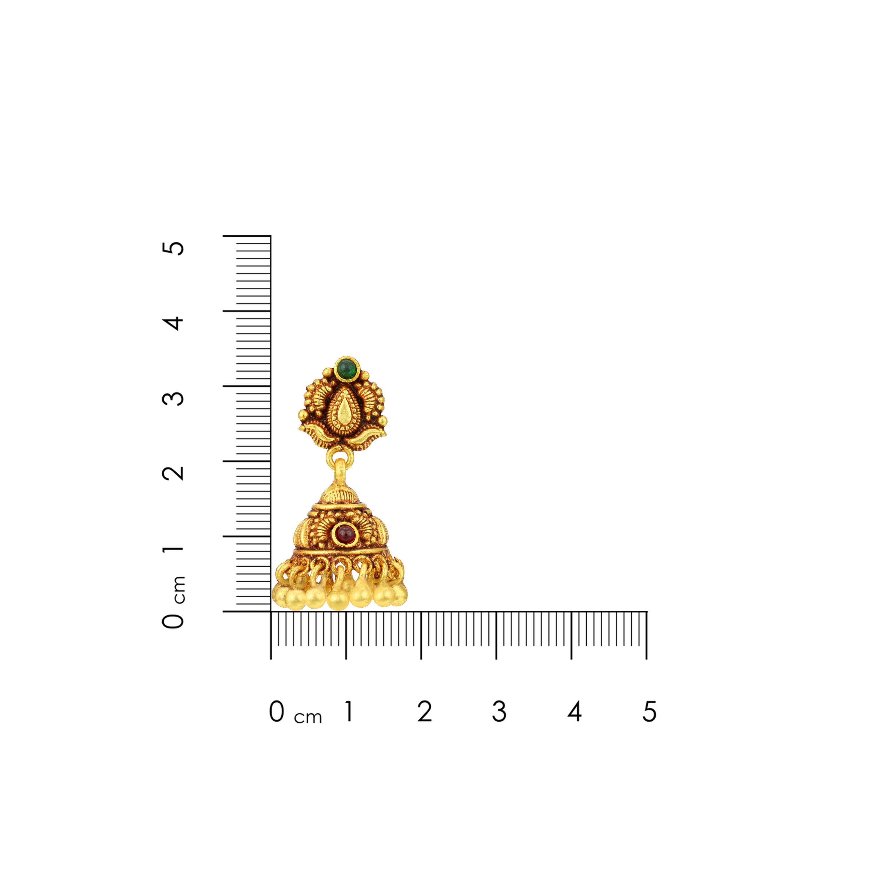 Vintage Temple Style 925 Sterling Silver Gold Drop Jhumka for Women