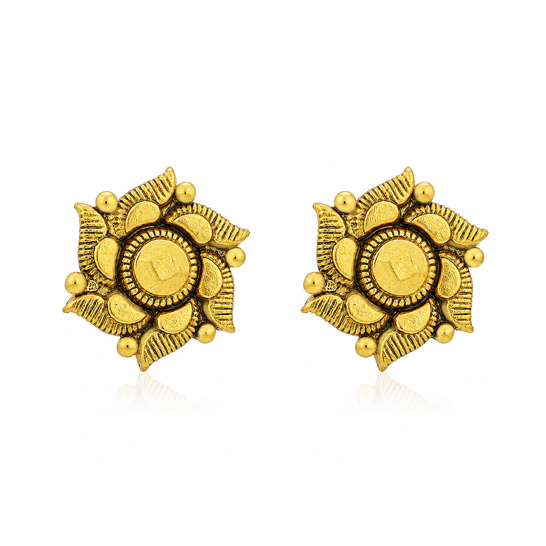 Vintage Textured Swirl Chakra Motif Silver Earring