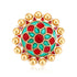 Vintage Vebrant Red Sterling Silver Gold Plated Ring