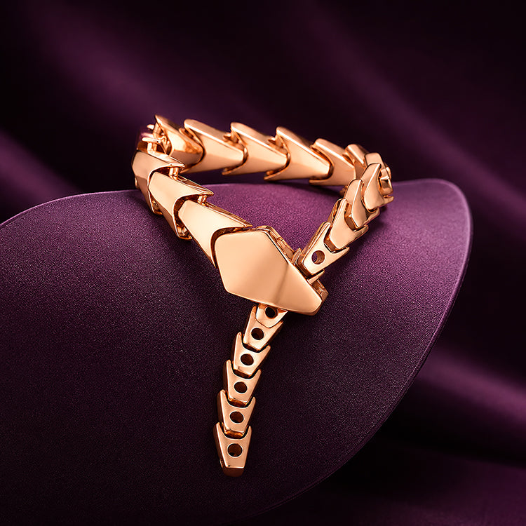 Viper Scale Articulated Rose Gold 925 Silver Ring