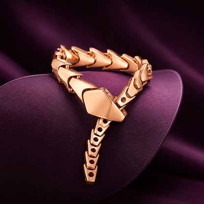 Viper Scale Articulated Rose Gold 925 Silver Ring