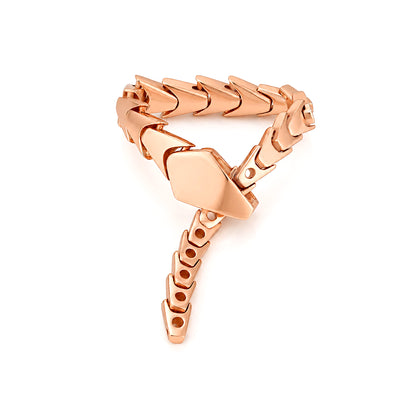 Viper Scale Articulated Rose Gold 925 Silver Ring