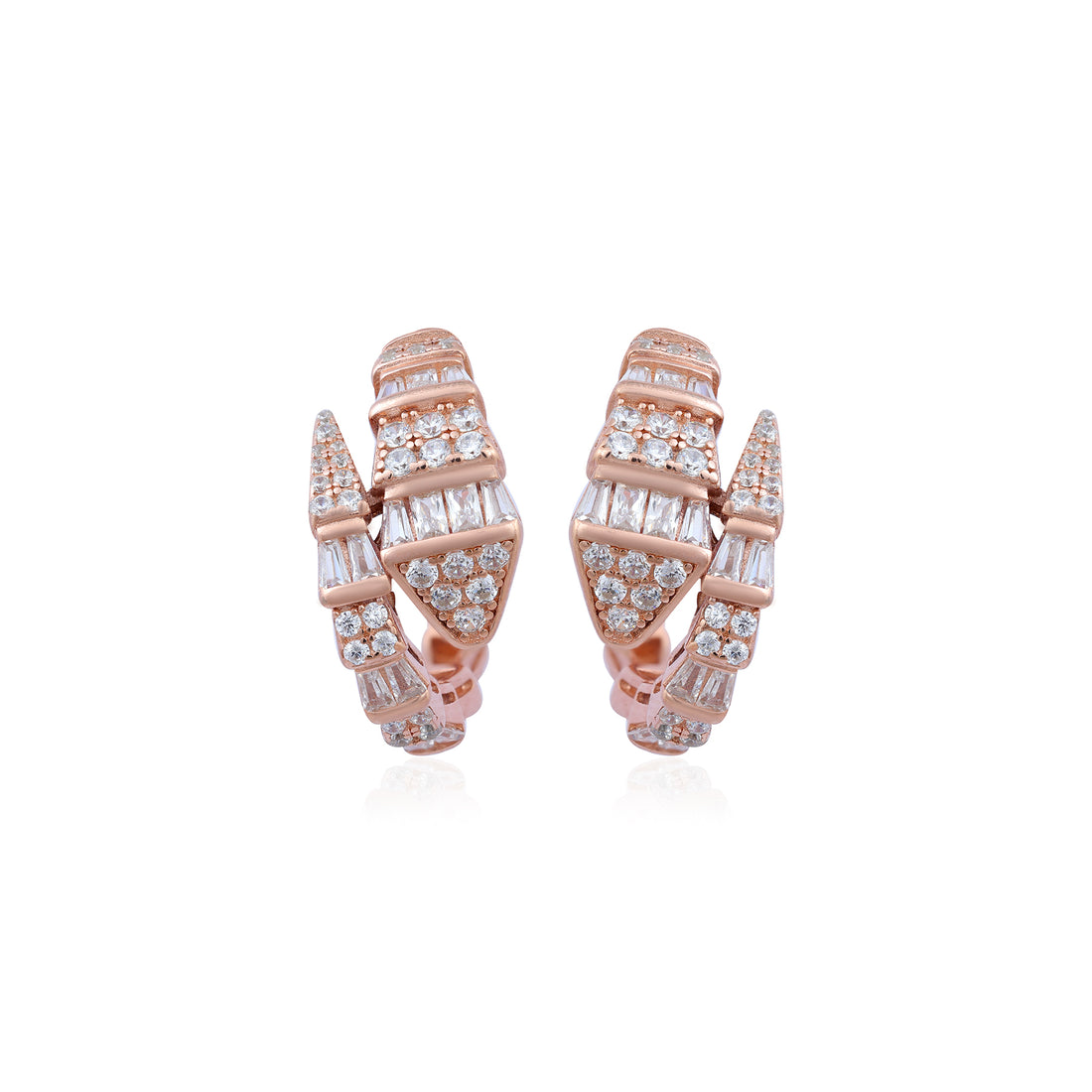 Viper Shine 925 Rose Gold Sterling Silver Stud 
